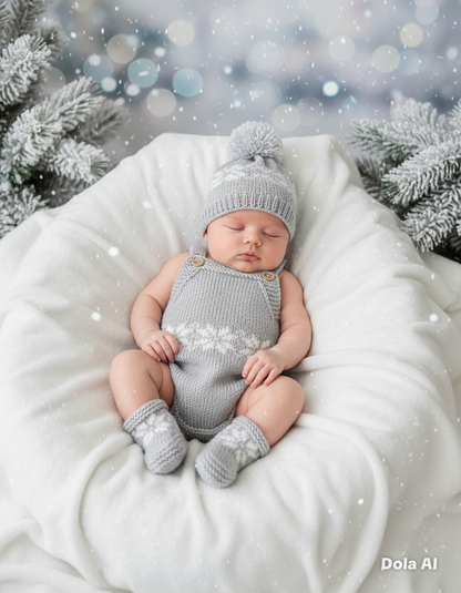 "Snowflake” Romper Knitting pattern for Reborn doll 16 -22” or 0-3 Month Old Baby
