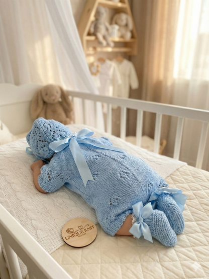 "Amaryllis” Romper Knitting pattern for Reborn doll 16 -22” or 0-3 Mth Old Baby