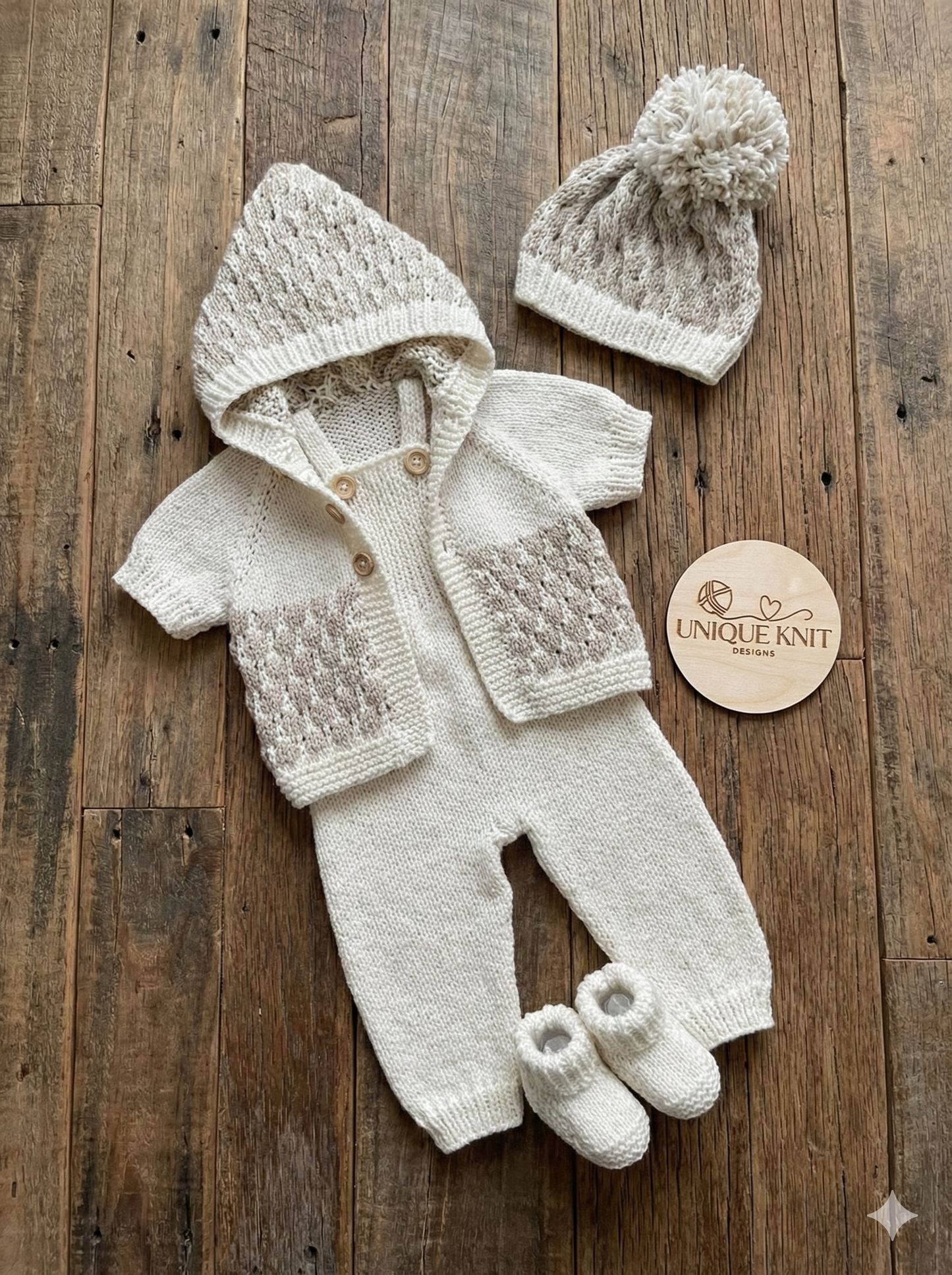 "Popcorn” 4 Piece set Knitting pattern for Reborn doll 16 -22” or 0-3 Month Old Baby