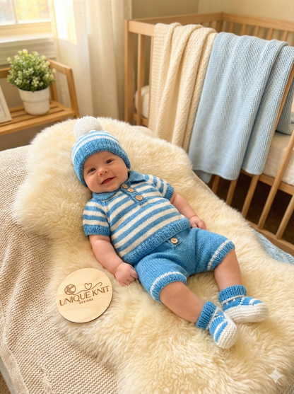 "Chestnut” Shorts and top Knitting pattern set for Reborn doll 16 -22” or 0-3 Mth Old Baby