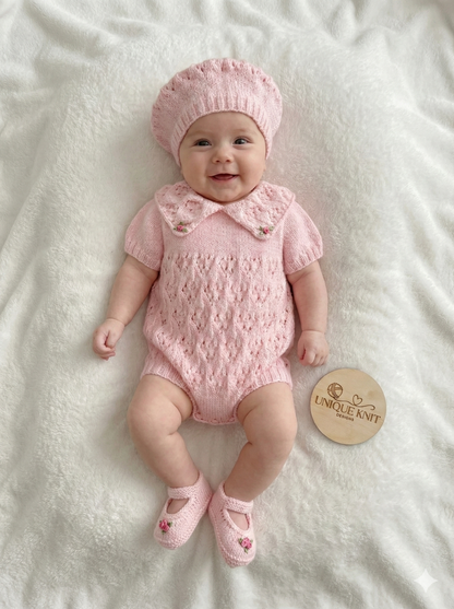"Lillies ” Romper Knitting pattern for Reborn doll 16 -22” or 0-3 Mth Old Baby