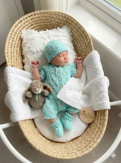 "Snowdrop ” Romper Knitting pattern for Reborn doll 16 -22” or 0-3 Mth Old Baby