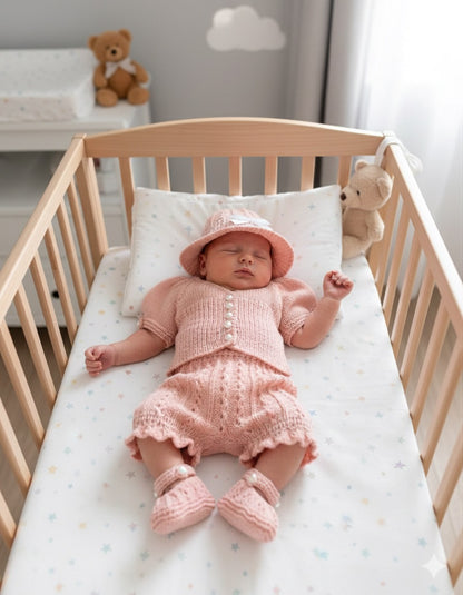 "Apricot” 4-piece set knitting pattern for Reborn doll 16 -22” or 0-3 Month Old Baby