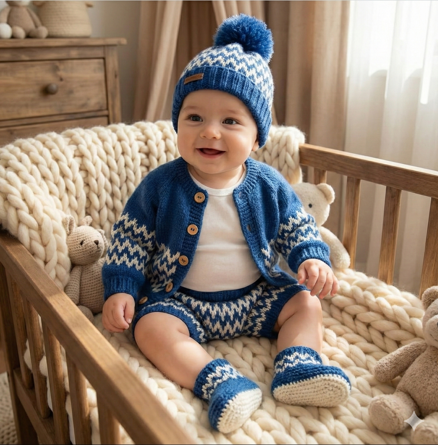 "Zingara” 4 Piece Knitting pattern set for Reborn doll 16 -22” or 0-3 Month Old Baby