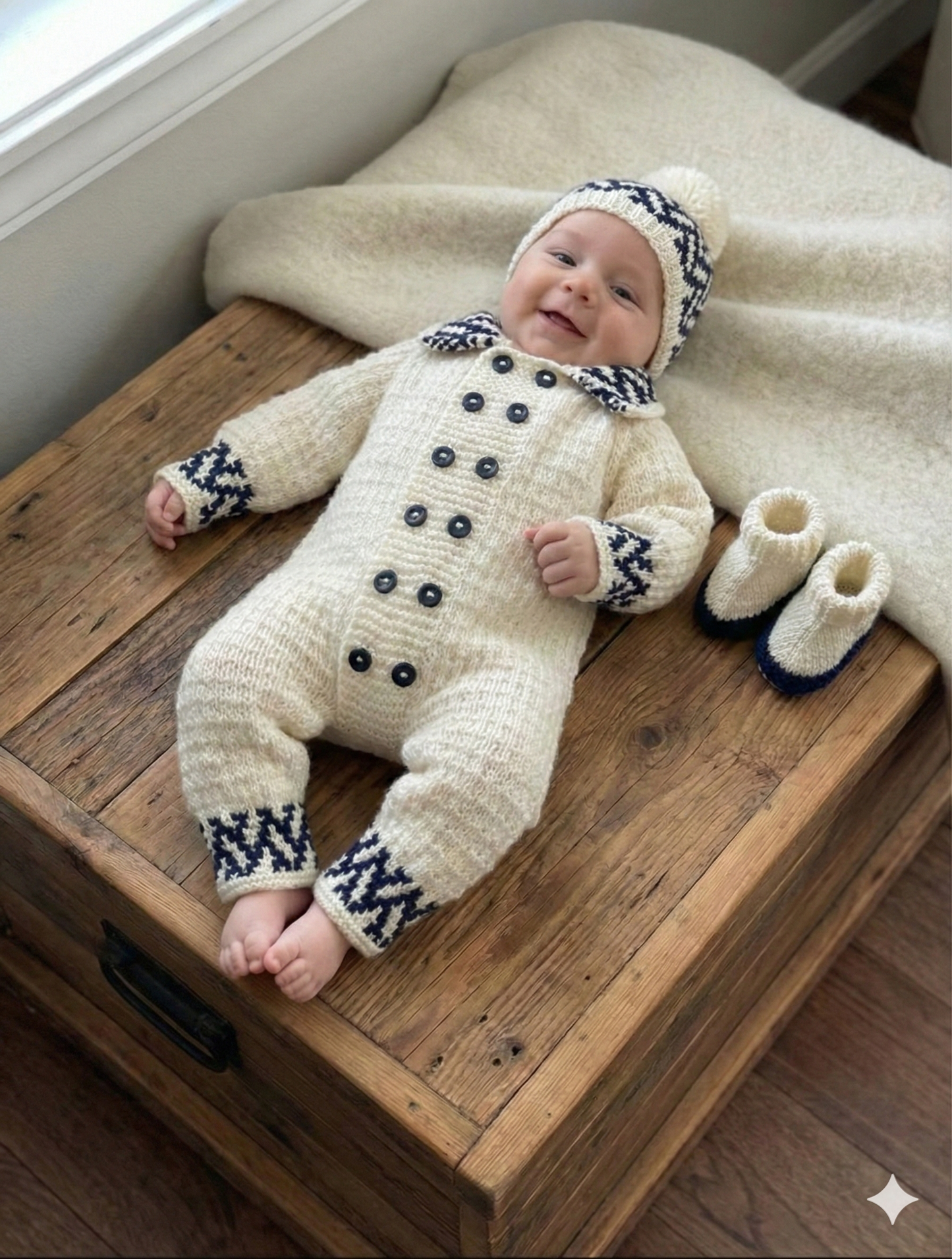 "Fudge” Romper Set Knitting pattern for Reborn doll 16-22” or 0-3 Month Old Baby