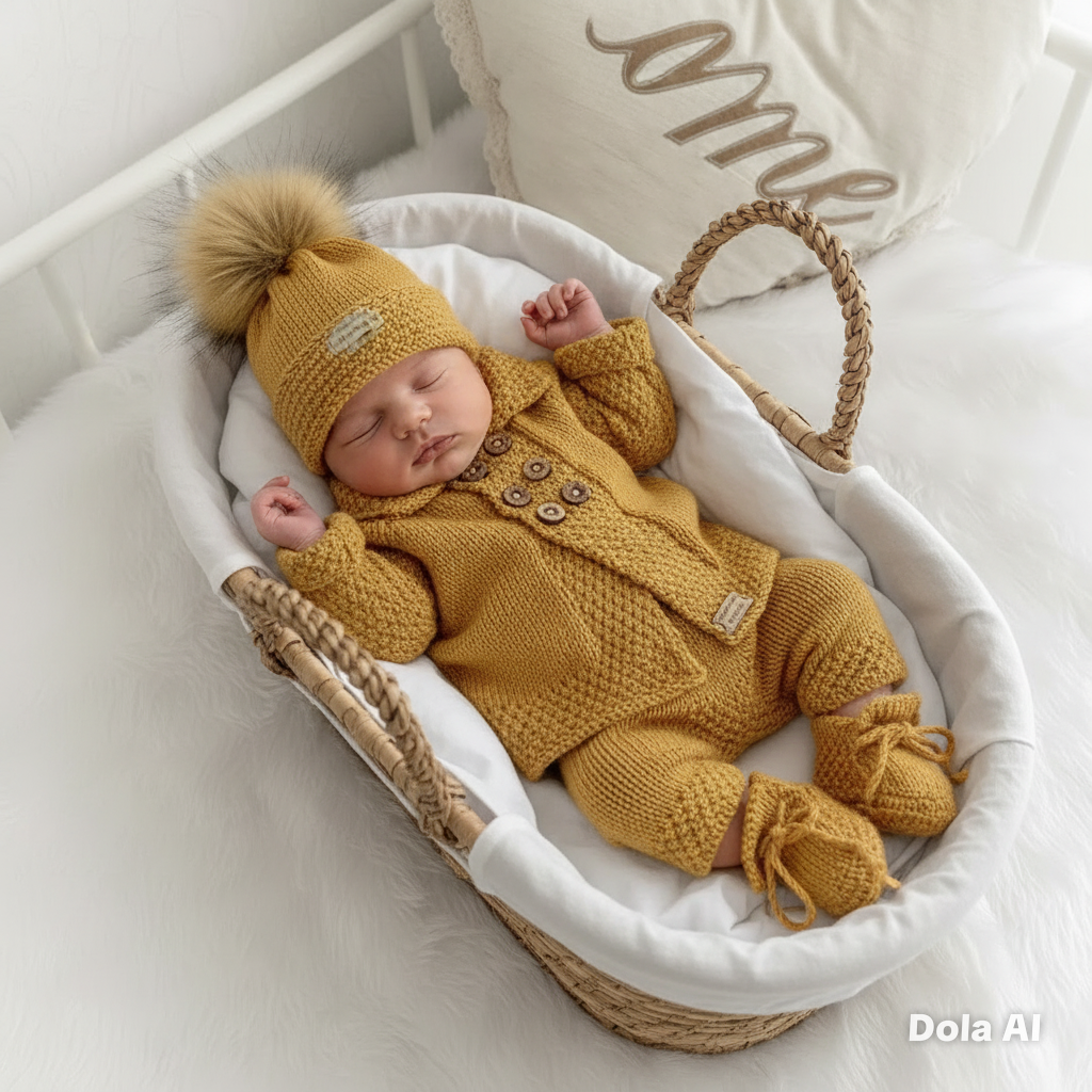 "Walnut” 4 piece knitting pattern set for a reborn doll 16 -22” or 0-3 Month Old Baby