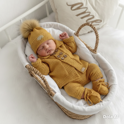 "Walnut” 4 piece knitting pattern set for a reborn doll 16 -22” or 0-3 Month Old Baby