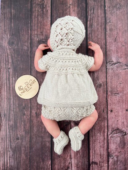 "Rianne” 4 Piece Knitting pattern set for Reborn doll 16 -22” or 0-3 Month Old Baby