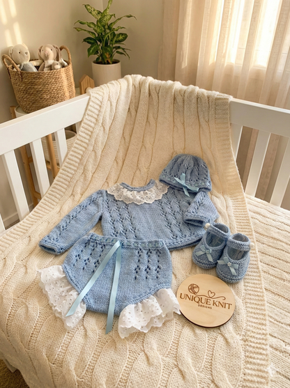 "Dahlia ” Angel Set Knitting pattern for Reborn doll 16 -22” or 0-3 Mth Old Baby
