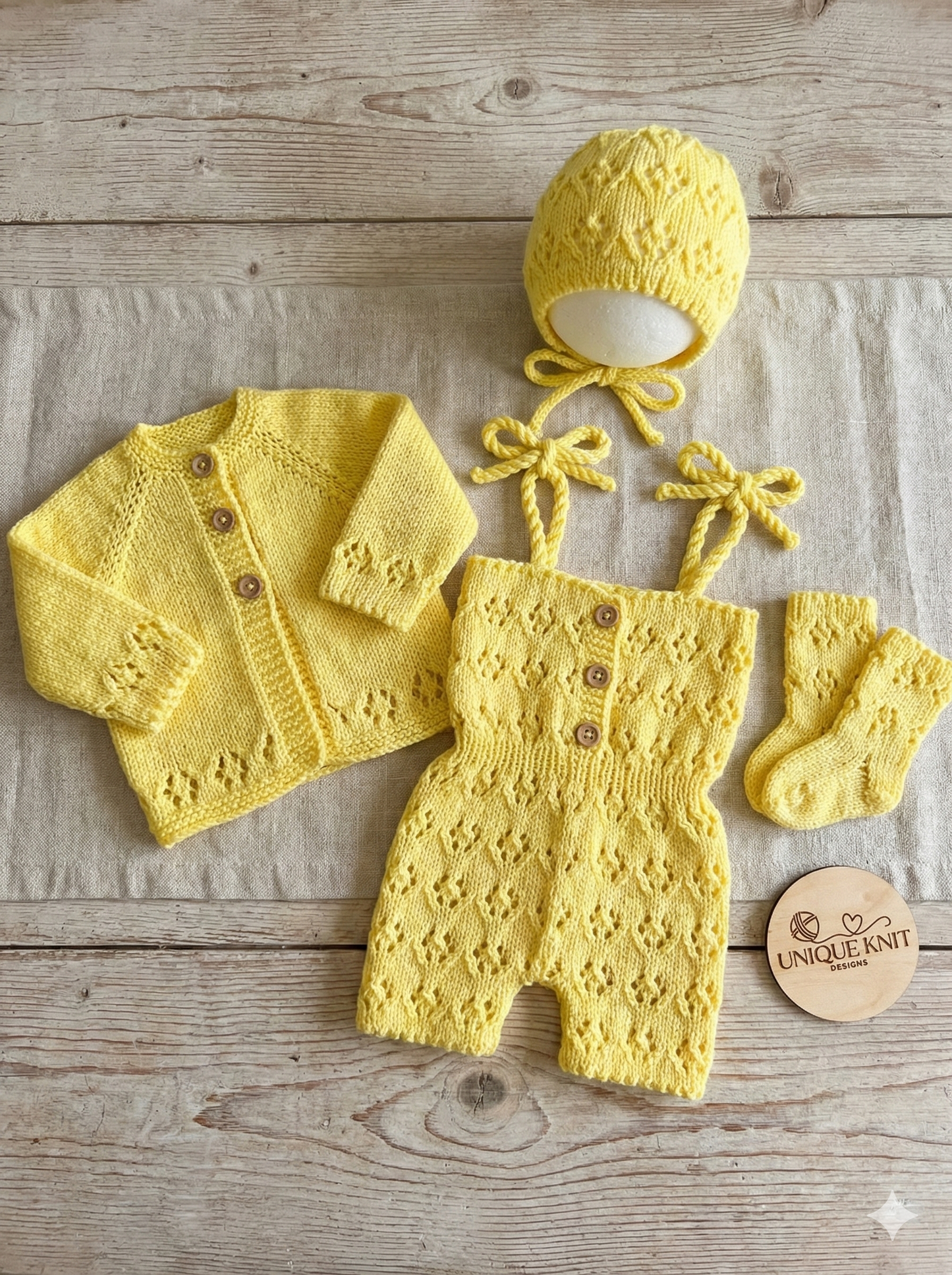 "Davina” 4 piece Set Knitting pattern for Reborn doll 16-22” or 0-3 Month Old Baby