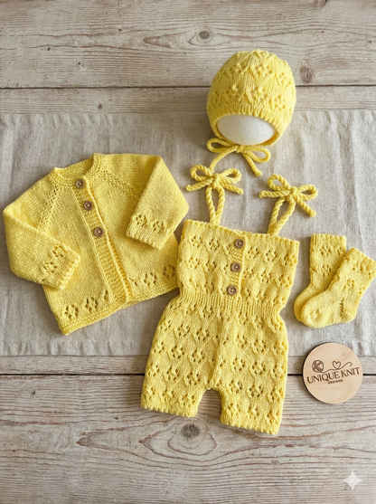 "Davina” 4 piece Set Knitting pattern for Reborn doll 16-22” or 0-3 Month Old Baby