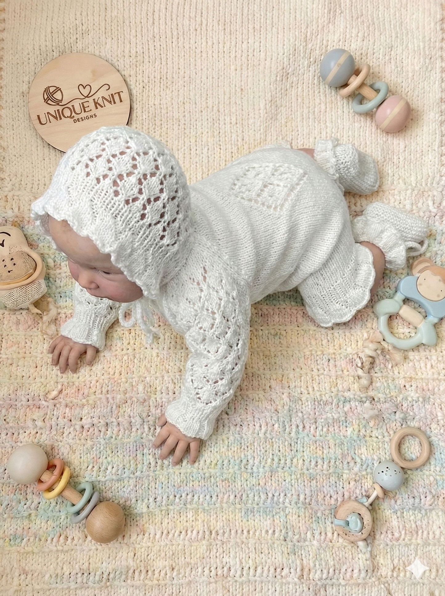 "Princess” Romper Knitting pattern for Reborn doll 16 -22” or 0-3 Month Old Baby