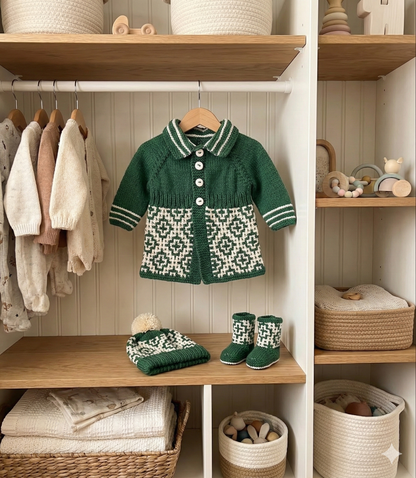 "Maze” 3 Piece Coat Set Knitting pattern for Reborn doll 16-22” or 0-3 Month Old Baby