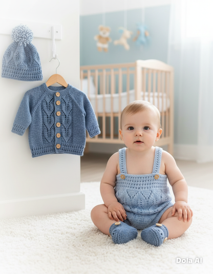 "Oregano” 4 Piece Set Knitting pattern for Reborn doll 16-22” or 0-3 Mth Old Baby