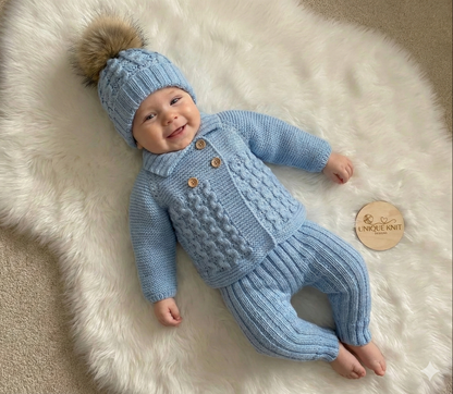 "Poinsettia” Cosy coat and legging set Knitting pattern for Reborn doll 16 -22” or 0-3 Mth Old Baby