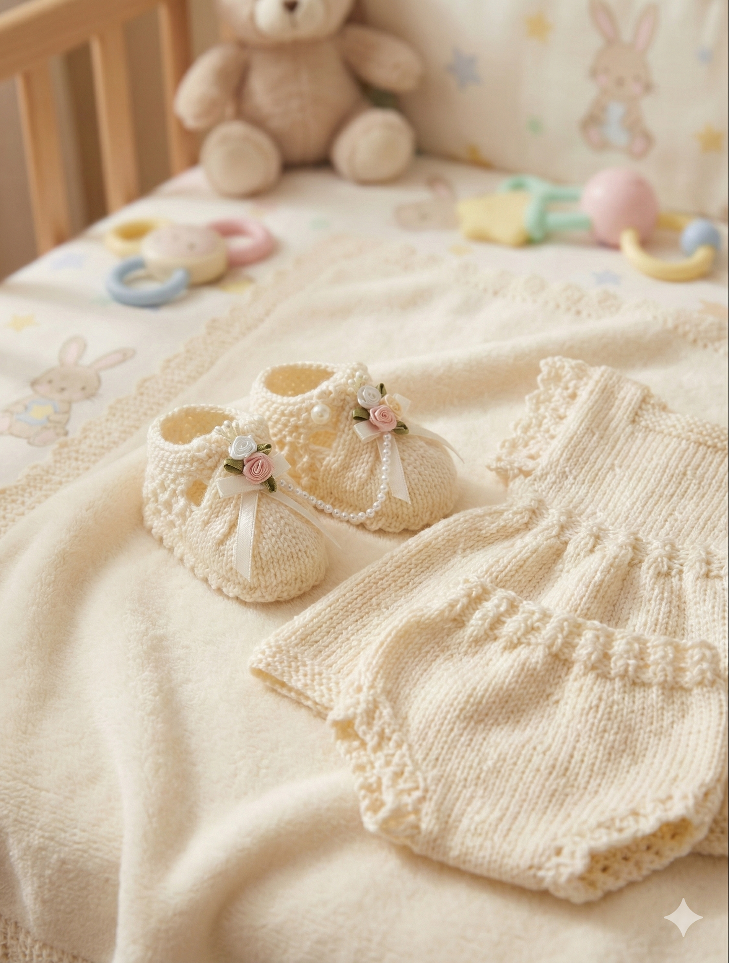 "Cinderella” 4 piece Knitting pattern for Reborn doll 16 -22” or 0-3 Month Old Baby
