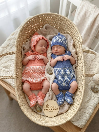 "Willis & Wendy” Multi-piece Knitting pattern for Reborn doll 16 -22” or 0-3 Month Old Baby