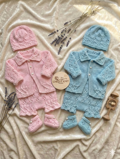 "Iris” cardigan Knitting pattern for Reborn doll 16 -22” or 0-3 Mth Old Baby