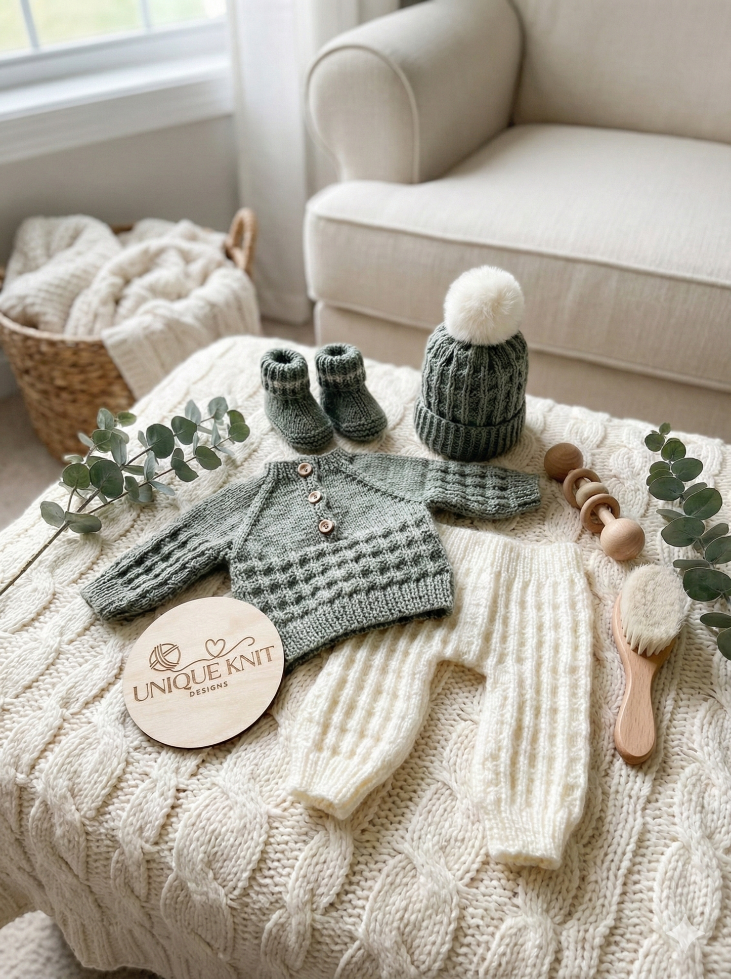 "Winter” 4 Piece Set Knitting pattern for Reborn doll 16-22” or 0-3 Month Old Baby