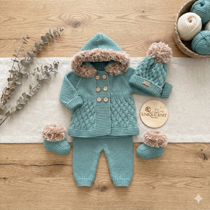 "Sage” 4 Piece Set Knitting pattern for Reborn doll 16-22” or 0-3 Mth Old Baby