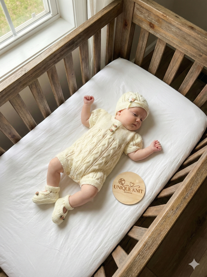 "Roses ” Romper Knitting pattern for Reborn doll 16 -22” or 0-3 Mth Old Baby