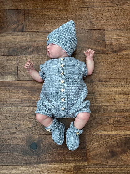 "Mango" Romper knitting pattern for reborn doll 16-22" or 0-3 Month old baby