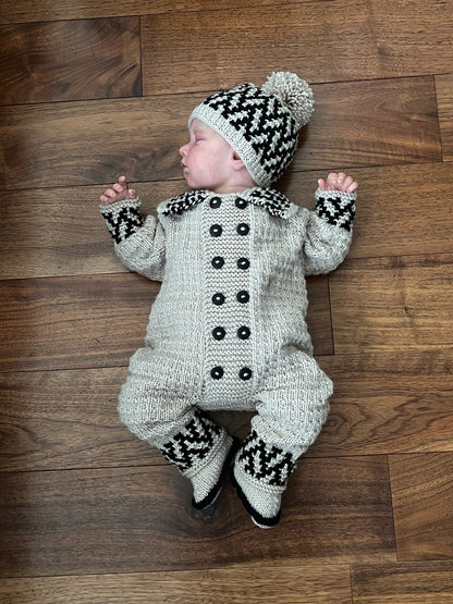 "Fudge” Romper Set Knitting pattern for Reborn doll 16-22” or 0-3 Month Old Baby