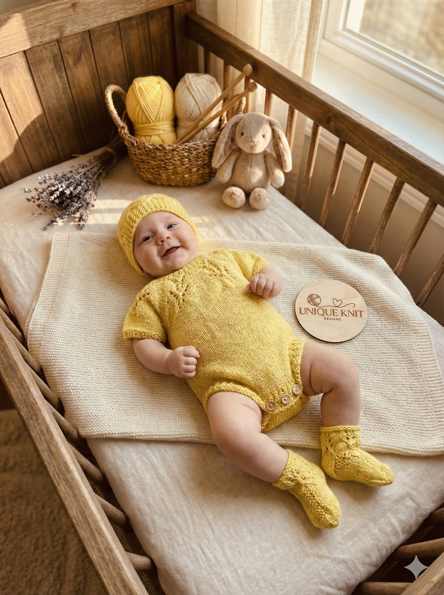 "Cherub" Romper knitting pattern for reborn doll 16-22" or 0-3 Month old baby