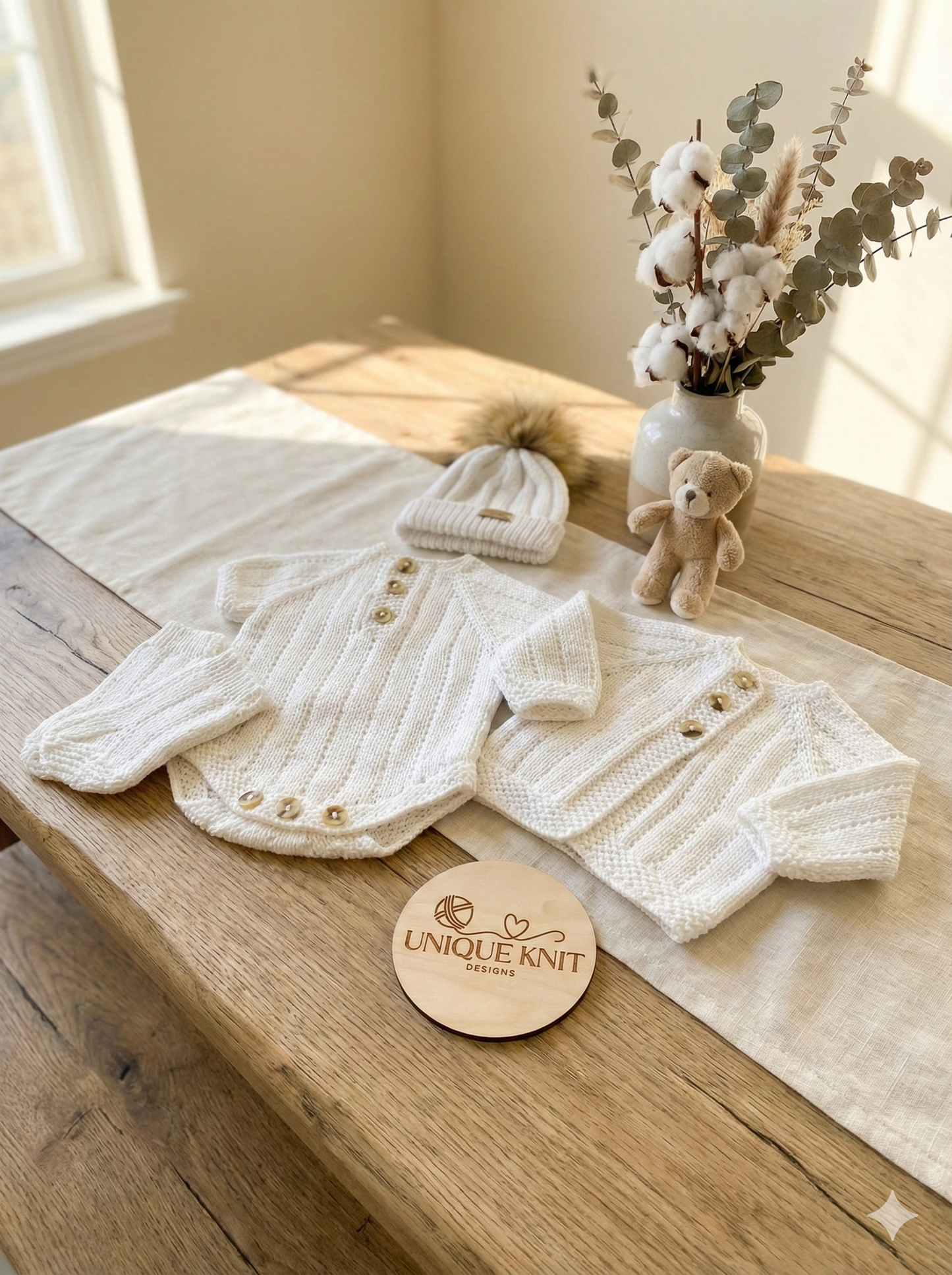 "Cotton ” Multi-piece Knitting pattern for Reborn doll 16 -22” or 0-3 Month Old Baby