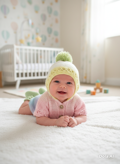 "Rainbow” Multi Piece set knitting pattern for reborn doll 16-22" or 0-3 month old baby