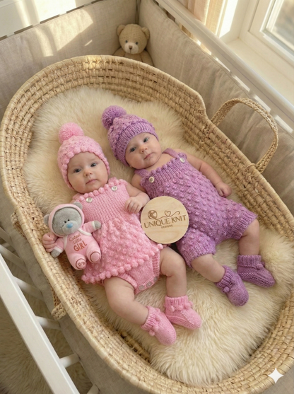 "Petunia” Shorts and Dress set Knitting pattern for Reborn doll 16 -22” or 0-3 Mth Old Baby