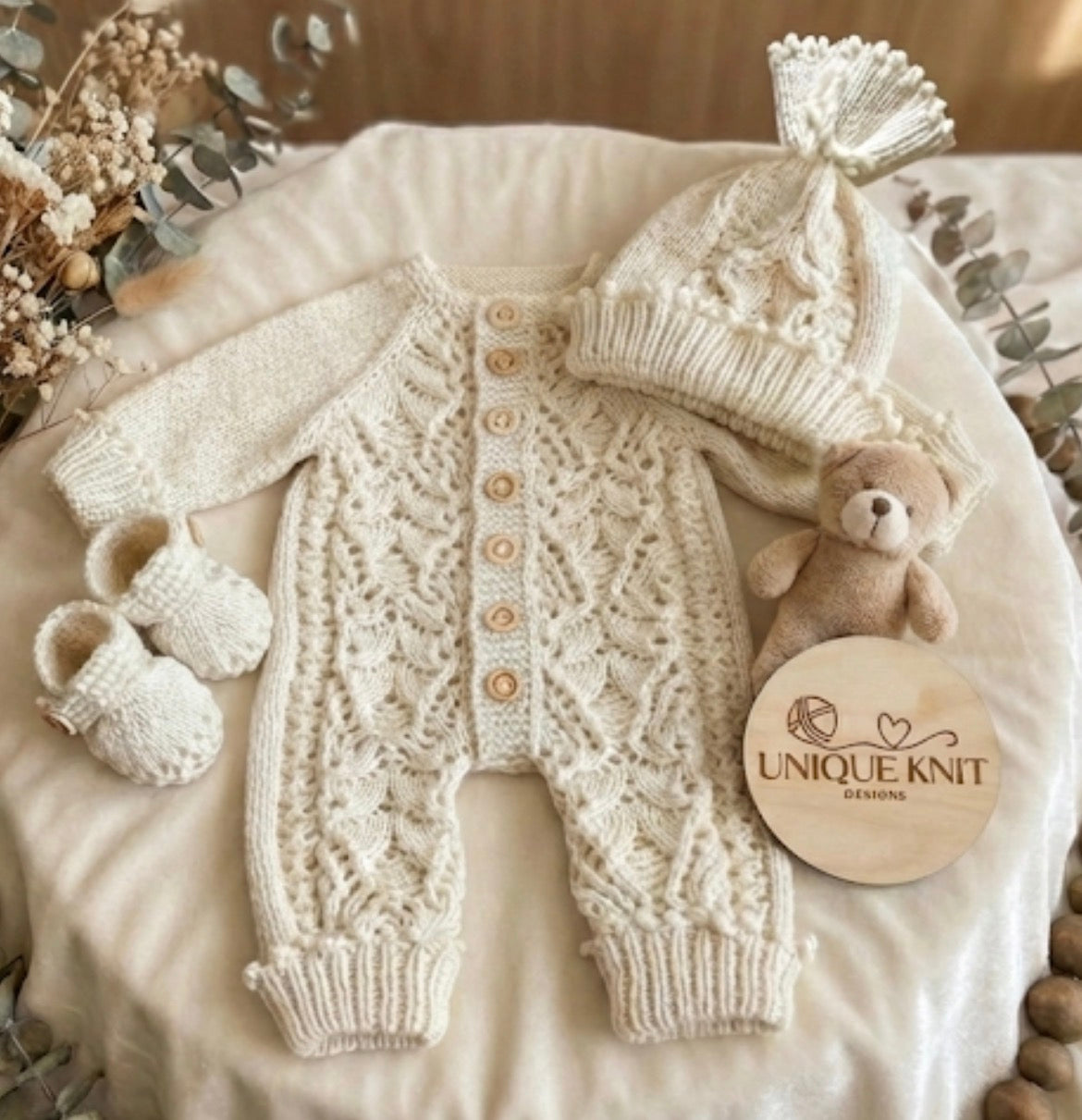"Honeysuckle” Romper Knitting pattern for Reborn doll 16 -22” or 0-3 Mth Old Baby