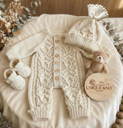 "Honeysuckle” Romper Knitting pattern for Reborn doll 16 -22” or 0-3 Mth Old Baby
