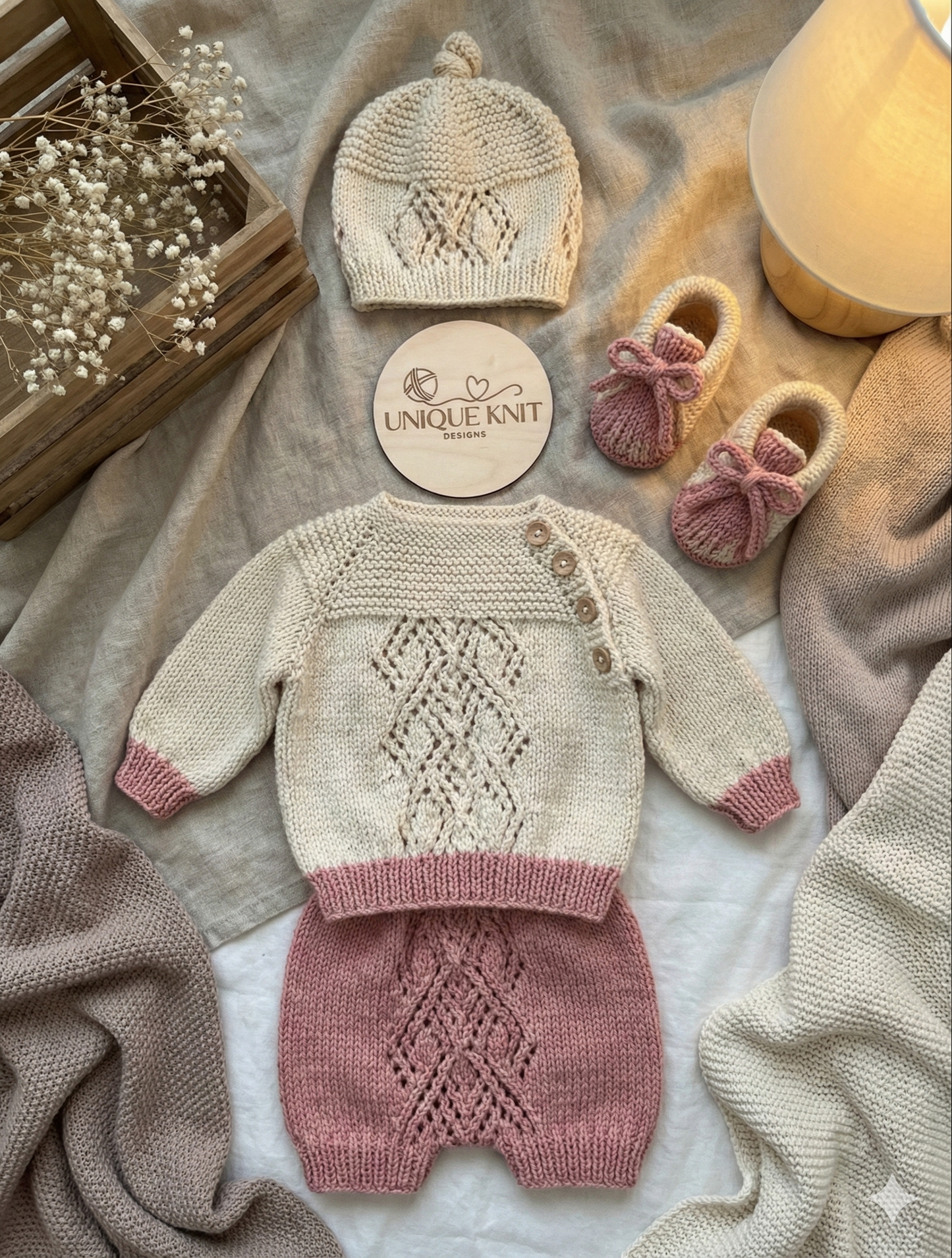 "Jordan” 4 Piece Knitting pattern set for Reborn doll 16 -22” or 0-3 Month Old Baby