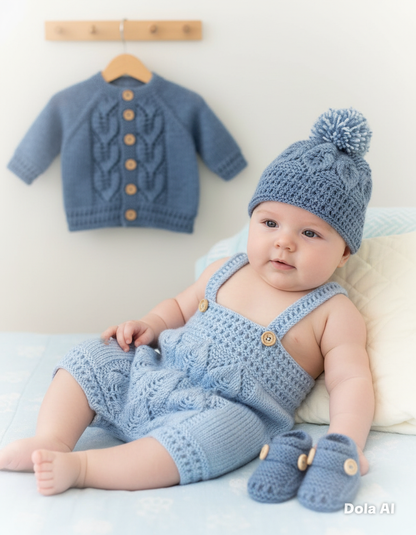 "Oregano” 4 Piece Set Knitting pattern for Reborn doll 16-22” or 0-3 Mth Old Baby
