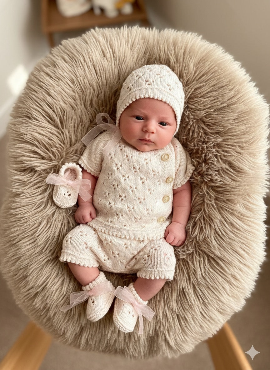 "Britney" 4 piece knitting pattern for reborn doll 16-22" or 0-3 Month old baby