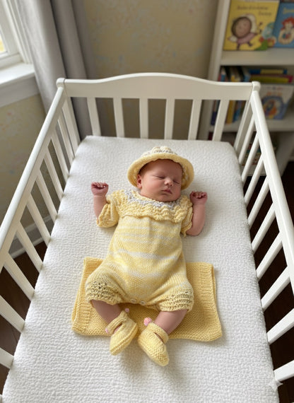 "Jasmine ” Romper Knitting pattern for Reborn doll 16 -22” or 0-3 Mth Old Baby