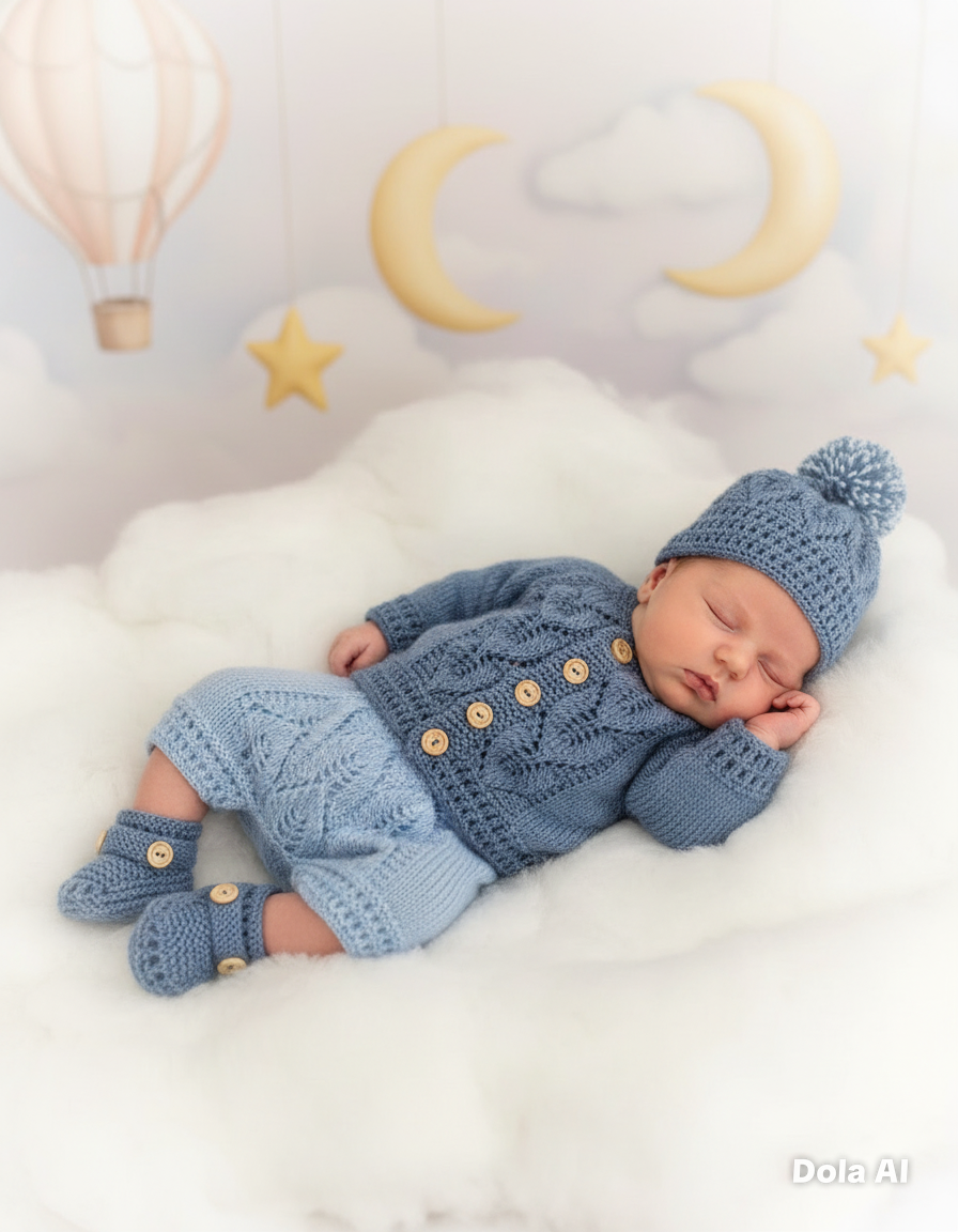 "Oregano” 4 Piece Set Knitting pattern for Reborn doll 16-22” or 0-3 Mth Old Baby
