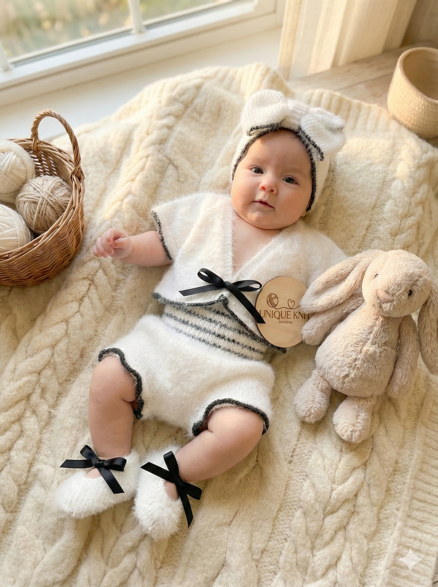 "Carmen” 4 Piece Knitting pattern set for Reborn doll 16 -22” or 0-3 Month Old Baby