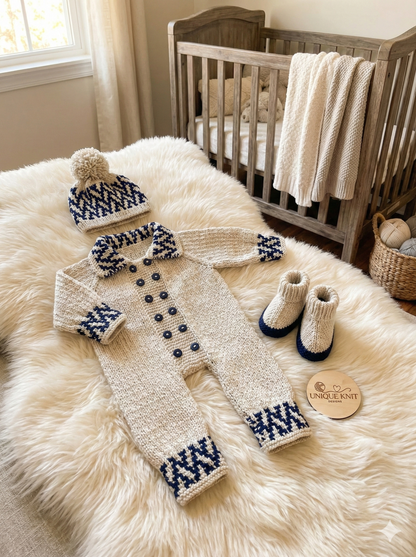 "Fudge” Romper Set Knitting pattern for Reborn doll 16-22” or 0-3 Month Old Baby
