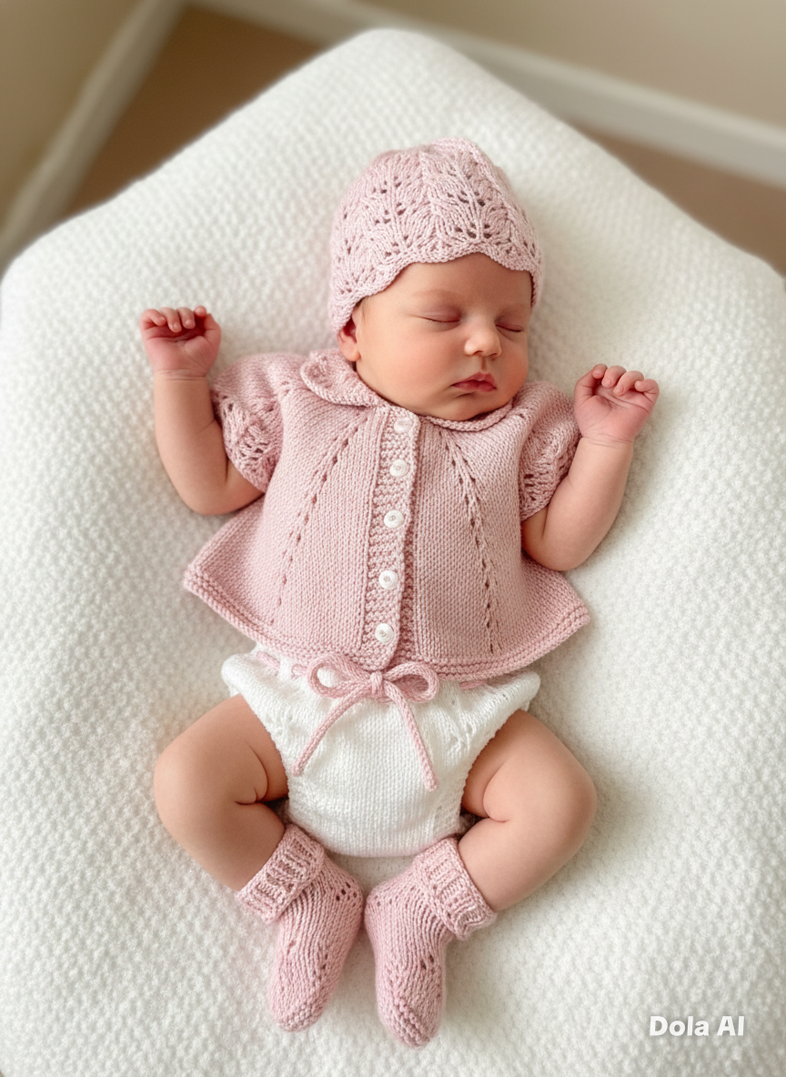 "Beatrice” Multi-piece Knitting pattern for Reborn doll 16 -22” or 0-3 Month Old Baby