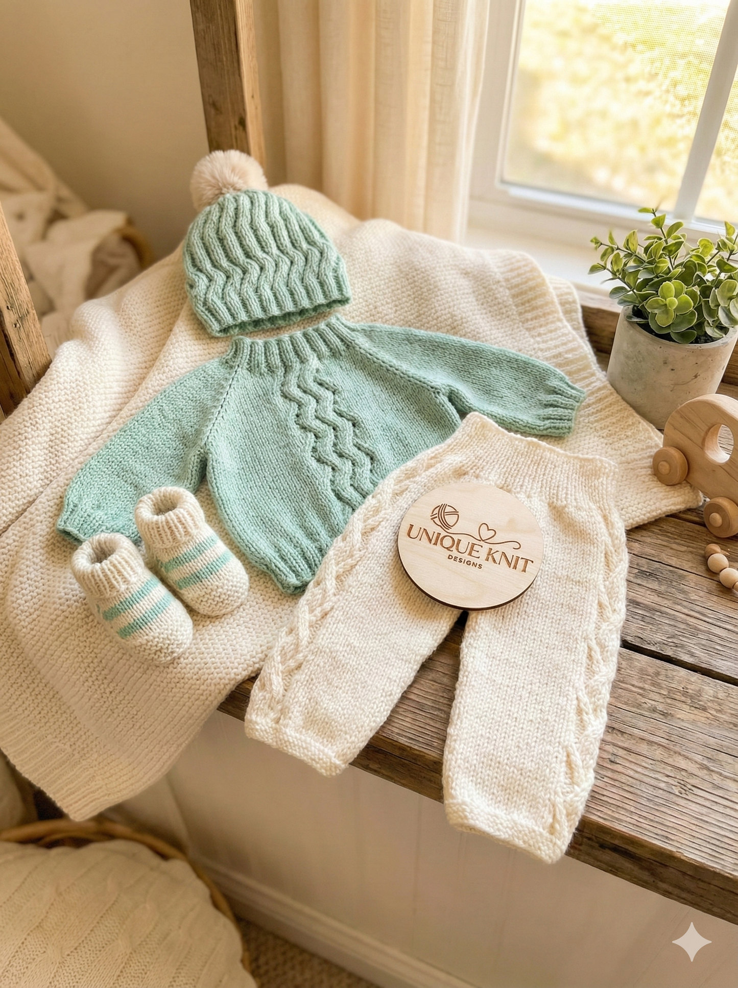 "Manhattan” 4 Piece Set Knitting pattern for Reborn doll 16-22” or 0-3 Month Old Baby