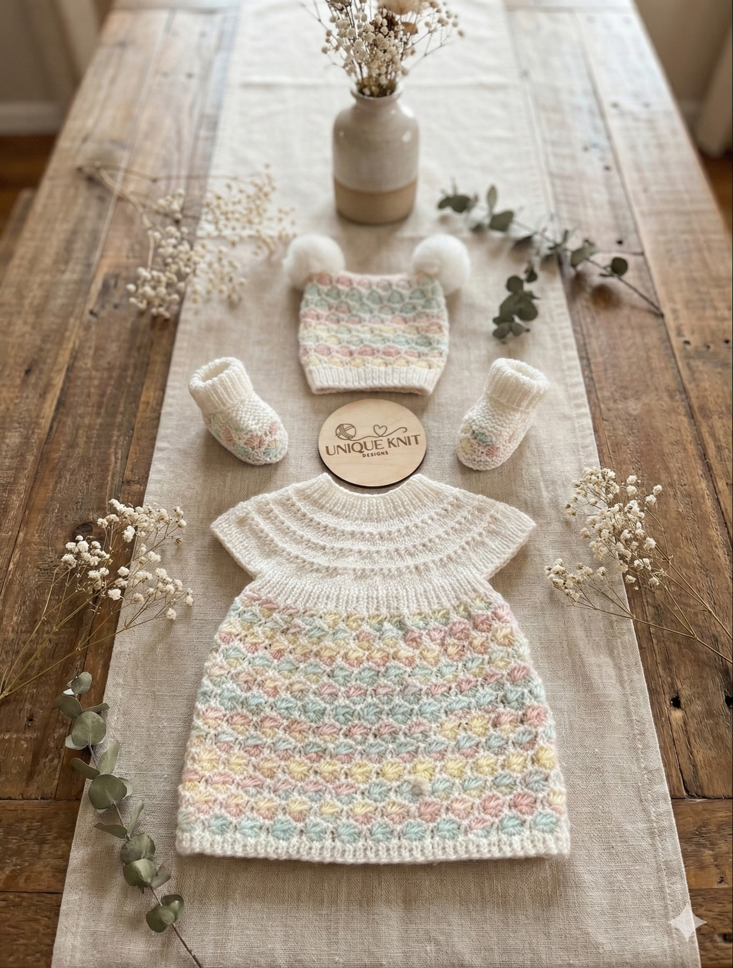 "Bubbles” 3 Piece Knitting pattern set for Reborn doll 16 -22” or 0-3 Month Old Baby