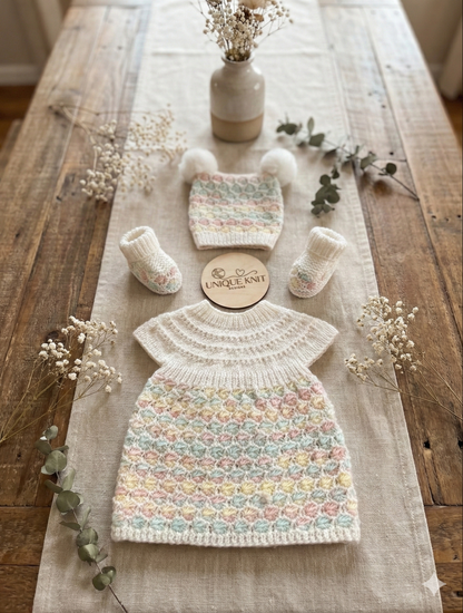 "Bubbles” 3 Piece Knitting pattern set for Reborn doll 16 -22” or 0-3 Month Old Baby