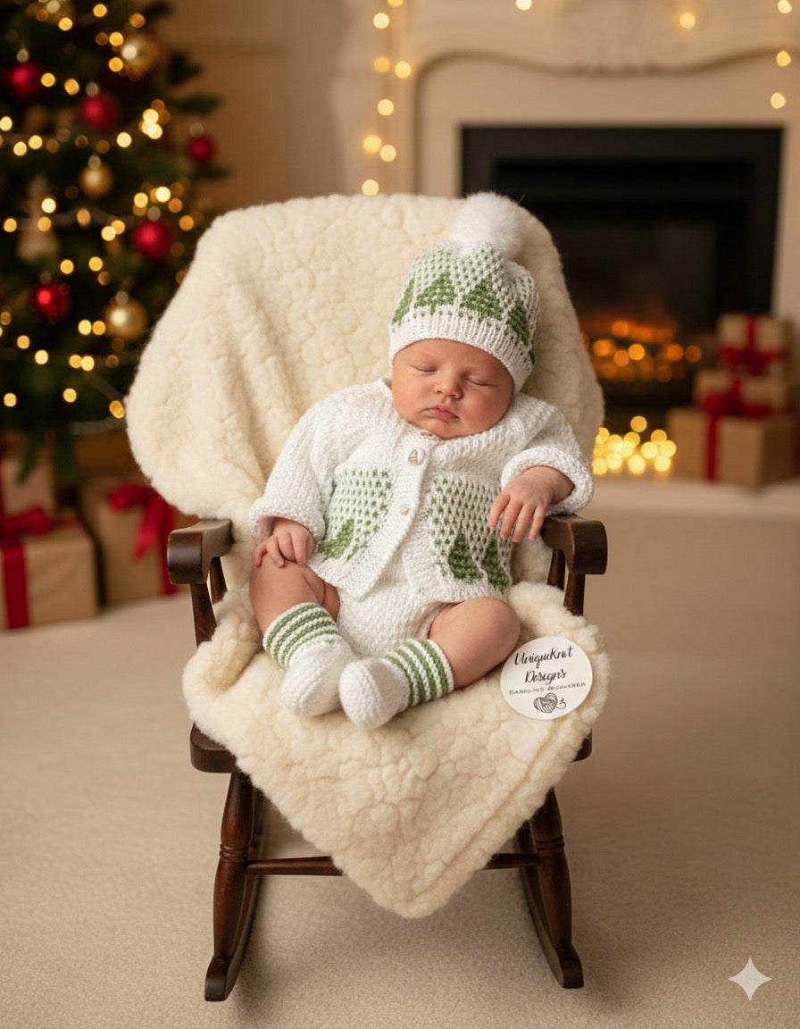 "Tinsel” 4 Piece Knitting pattern set for Reborn doll 16 -22” or 0-3 Month Old Baby