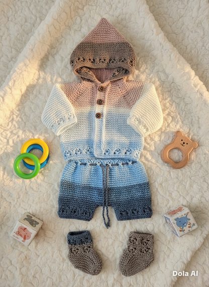 "Rainbow” Multi Piece set knitting pattern for reborn doll 16-22" or 0-3 month old baby