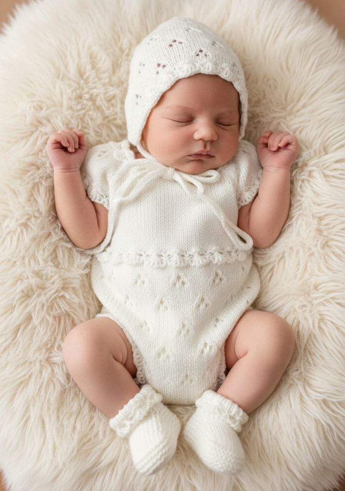"Angel” Romper Knitting pattern for Reborn doll 16 -22” or 0-3 Month Old Baby