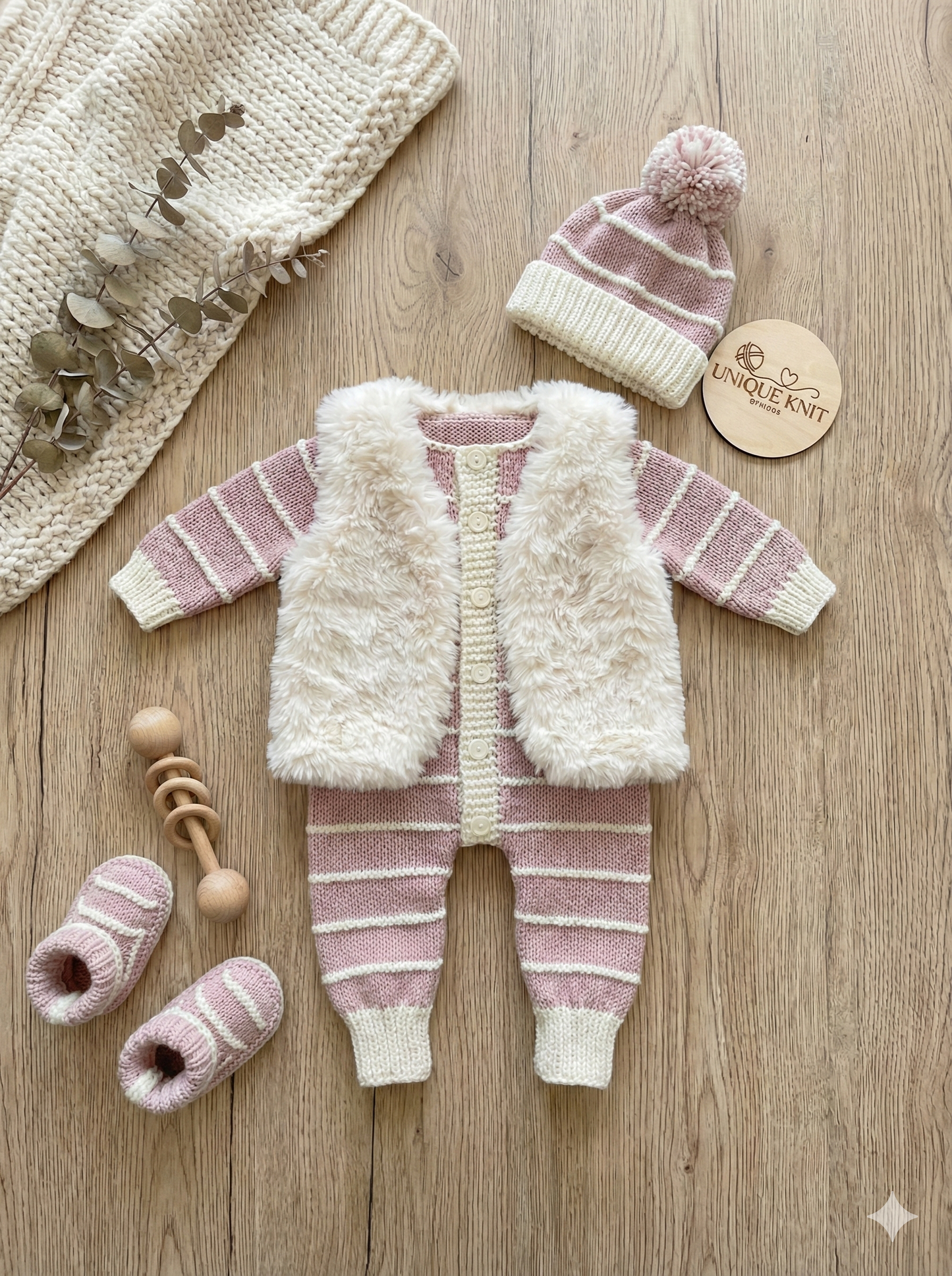 "Garnet” 4 Piece Set Knitting pattern for Reborn doll 18-22” or 0-3 Mth Old Baby