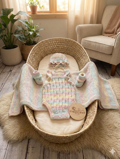 "Caz” Multi Piece set knitting pattern for reborn doll 16-22" or 0-3 month old baby
