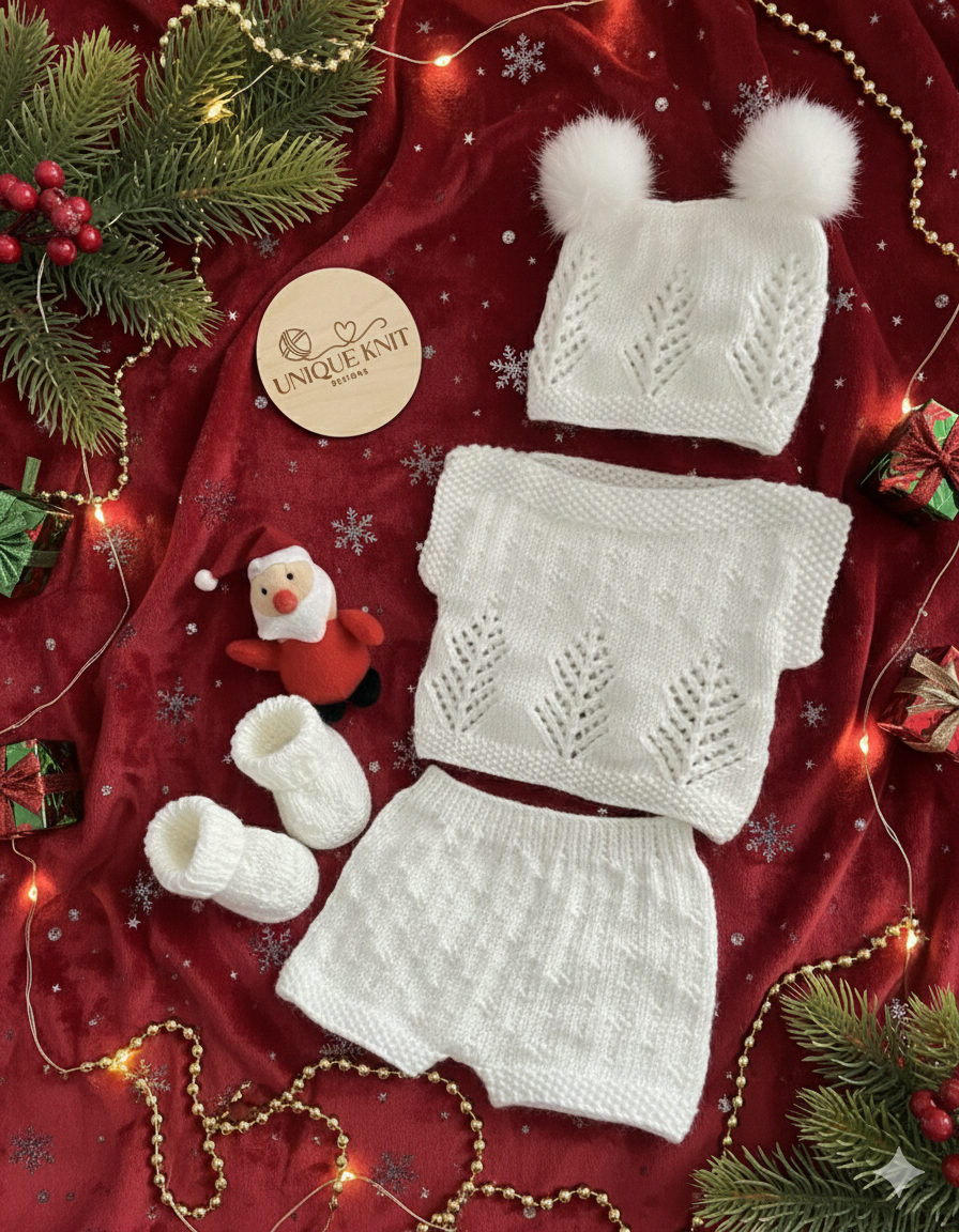"Icicle” 4 Piece Knitting pattern set for Reborn doll 16 -22” or 0-3 Month Old Baby